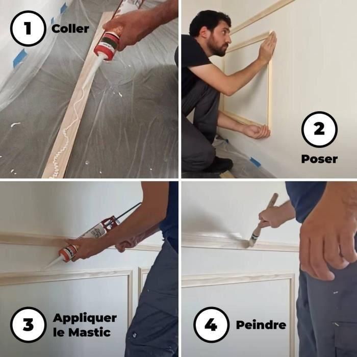 Kit de moldura para sótano 4m - NORDLINGER PRO - Moldura de pared - FSC 100% - Añade carácter a la pared 4