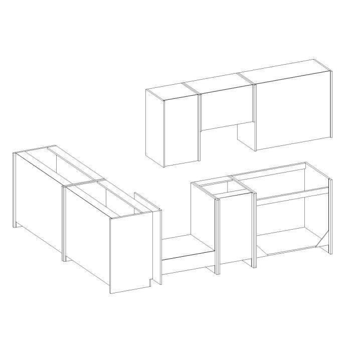 LASSEN Cocina de esquina completa 240x165 cm con encimera - Gris Matera 5 LASSEN Cocina de esquina completa 240x165 cm con encimera - Gris Matera 5