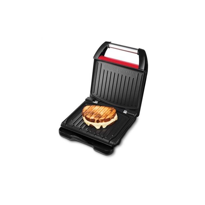 George Foreman 25030-56 Grill Eléctrico Compact Rojo, Placas Antiadherentes, Elimina hasta 42% de Grasa 1