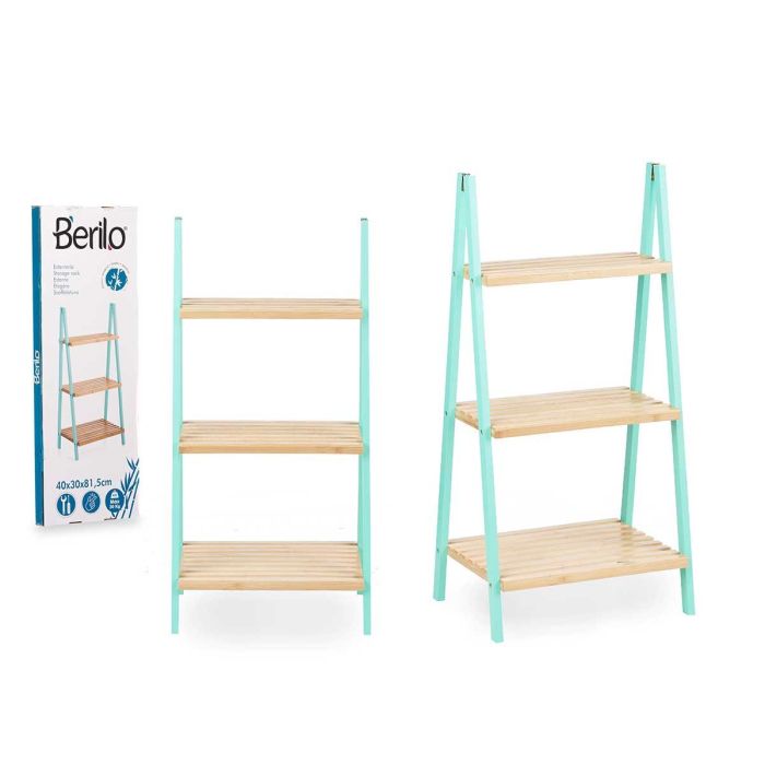Estantería Escalera 3 Estantes Bambú Menta 40x81x30 cm - Berilo Estantería Escalera 3 Estantes Bambú Menta 40x81x30 cm - Berilo