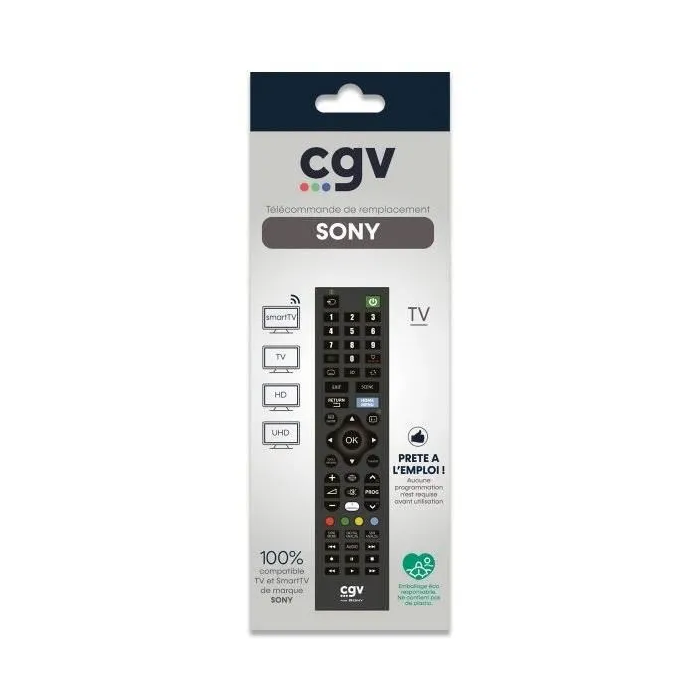 CGV Mando a distancia de repuesto CGV3322103009306 para televisores Sony - Sin programación - Listo para usar 1