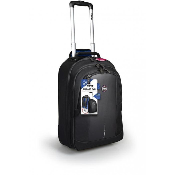 Port Designs Mochila Trolley Chicago Evo para Portátil 15.6" con Ruedas y Compartimento para Tablet, Poliéster Negro 0 Port Designs Mochila Trolley Chicago Evo para Portátil 15.6" con Ruedas y Compartimento para Tablet, Poliéster Negro 0