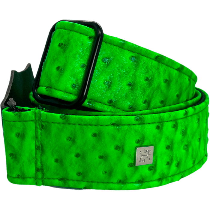 GETM Correa Guitarra Bajo Ostrich Neon Green Ajustable hasta 165 cm 1