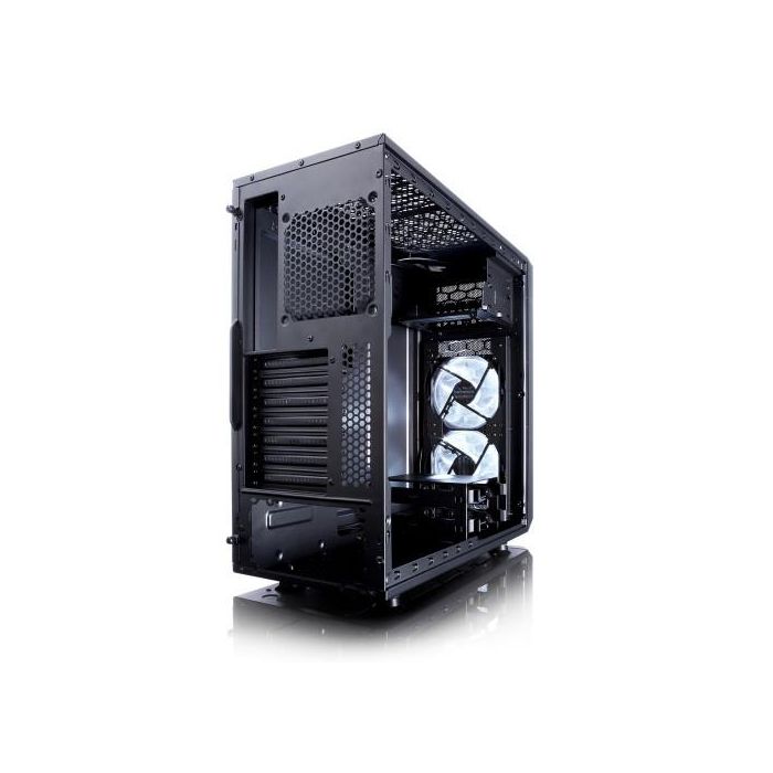 Fractal Design FD-CA-FOCUS-BK-W Caja PC Midi Tower Negra con Ventana Lateral y Ventiladores Frontales Iluminados en Blanco 3