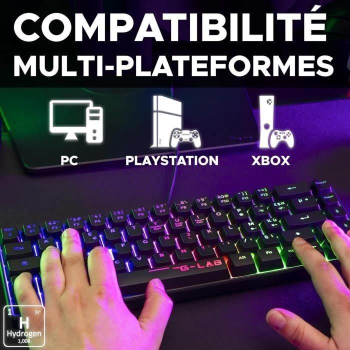 Teclado para juegos - THE G-LAB - KEYZ-HYDROGEN/FR - 60% Membrana negra 1 Teclado para juegos - THE G-LAB - KEYZ-HYDROGEN/FR - 60% Membrana negra 1