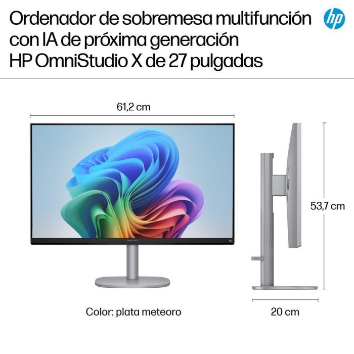 HP Ordenador All In One 27-CS1008NS Pantalla 27" Full HD, Intel Core Ultra 5, 16GB RAM LPDDR5x, 1TB SSD NVMe, Intel Arc Graphics, Webcam IR 2