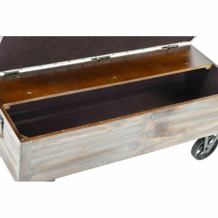 Banqueta DKD Home Decor   Abeto Negro Beige Marrón Poliéster (100 x 51 x 77 cm) 2
