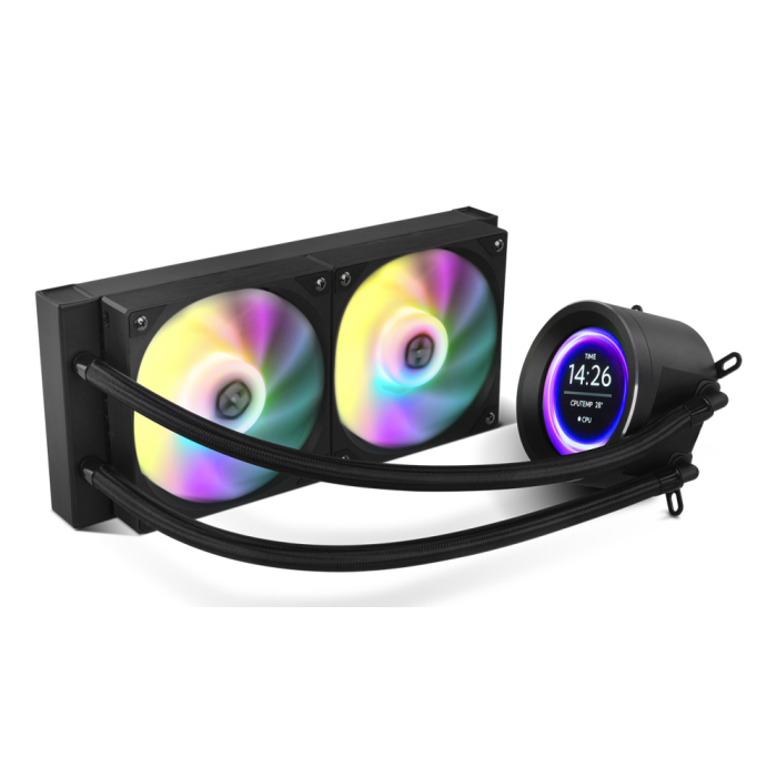 NOX Hummer X-240 LCD Refrigeración Líquida CPU AIO con Pantalla LCD, RGB, Radiador 240mm Negro - Compatible Intel/AMD NOX Hummer X-240 LCD Refrigeración Líquida CPU AIO con Pantalla LCD, RGB, Radiador 240mm Negro - Compatible Intel/AMD