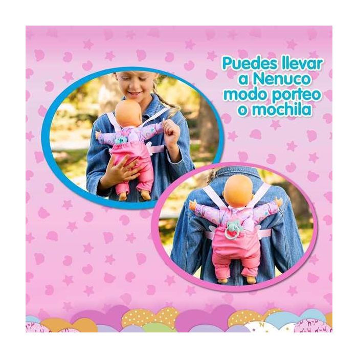 Nenuco Muñeco ¿Damos un Paseo? 35 cm con ropita para porteo o mochila, incluye biberón 8 Nenuco Muñeco ¿Damos un Paseo? 35 cm con ropita para porteo o mochila, incluye biberón 8