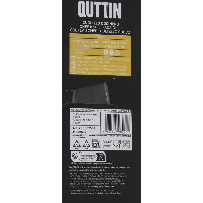 Quttin Cuchillo Cocina 15 cm Dark - Colección Dark (28 Unidades) 3