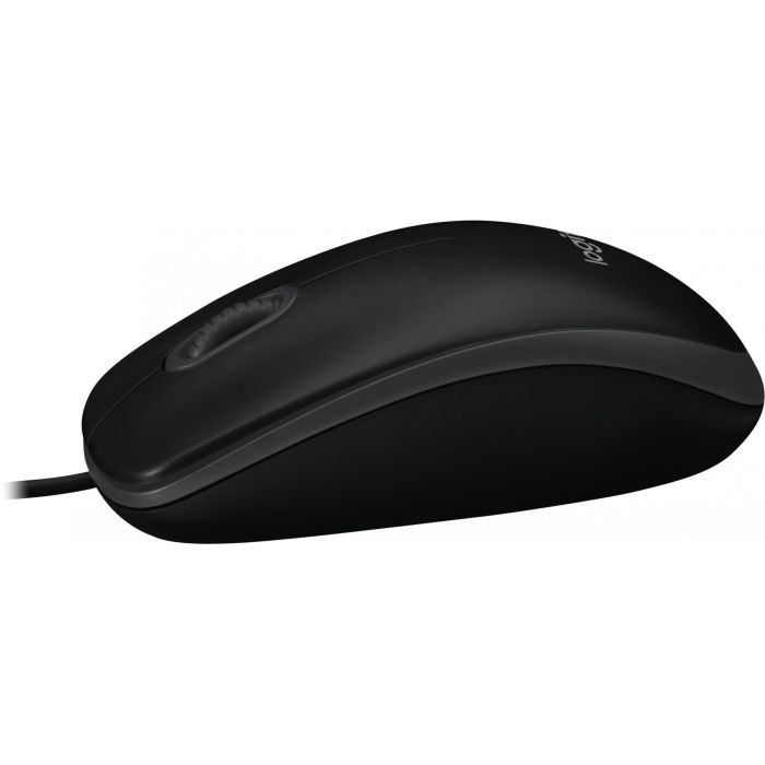 Logitech B100 Ratón Óptico USB Negro para Negocios, 800 DPI, Ergonómico Ambidextro, Conexión USB-A Plug & Play 4