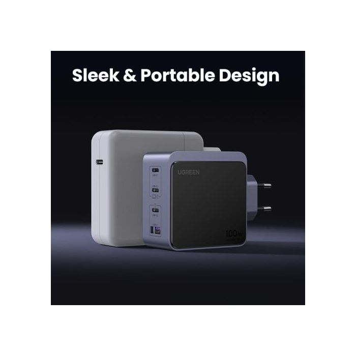 Ugreen 35043 Nexode S 100W Cargador Rápido GaN Gris con 4 Puertos USB para Portátil, Móvil, Tablet 4