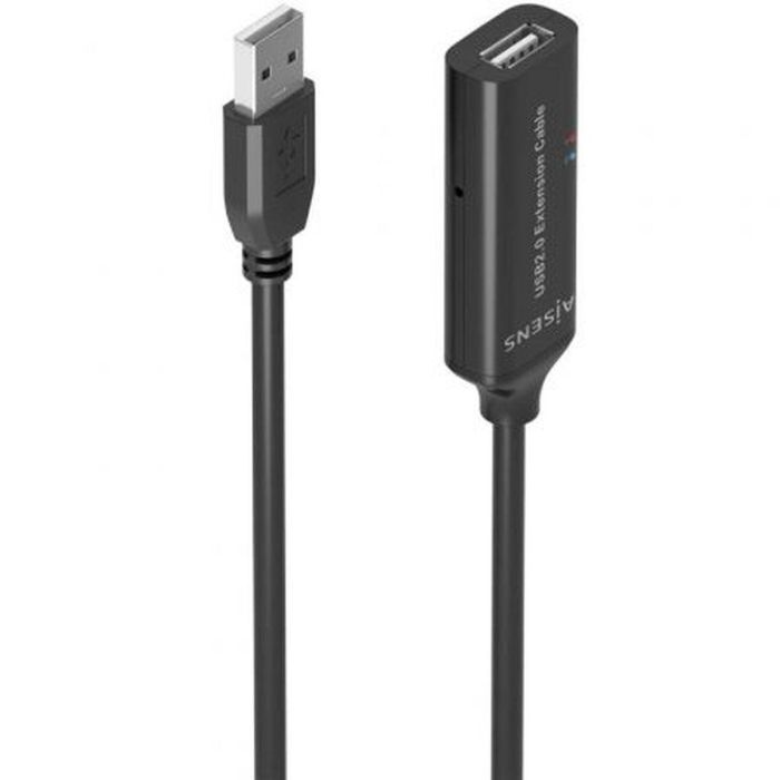 Cable Alargador USB 2.0 Aisens A101-0916/ USB Macho - USB Hembra/ 15m/ Negro