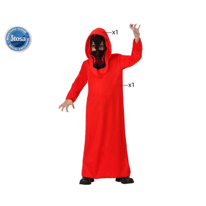 Disfraz Demonio Niño Halloween Túnica Roja con Capucha y Máscara Talla 10-12 Años Disfraz Demonio Niño Halloween Túnica Roja con Capucha y Máscara Talla 10-12 Años