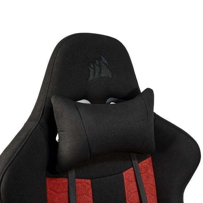 CORSAIR - Silla de Oficina - Sillón gaming - TC100 RELAXED - Tela - Ergonómica - Reposabrazos ajustables - Negro/Rojo (CF-9900014-WW) 3 CORSAIR - Silla de Oficina - Sillón gaming - TC100 RELAXED - Tela - Ergonómica - Reposabrazos ajustables - Negro/Rojo (CF-9900014-WW) 3