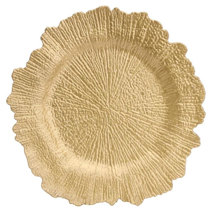 Home Deco Factory Bajoplato Dorado Mirage Diámetro 32 cm Liso Cenefa Radios Irregular 5