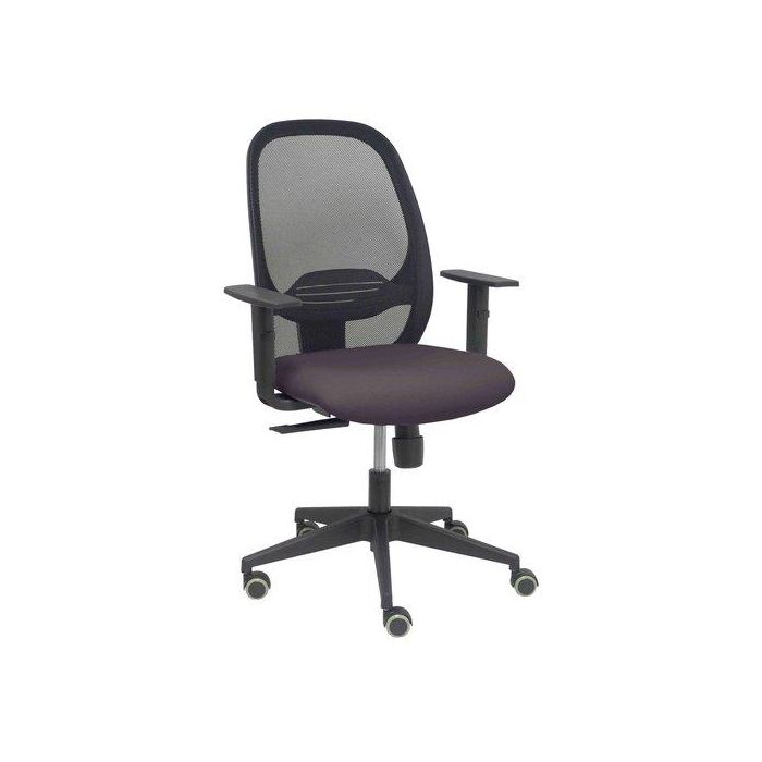 PIQUERAS Y CRESPO Silla Cilanco negra malla negra asiento bali gris oscuro brazo regulable