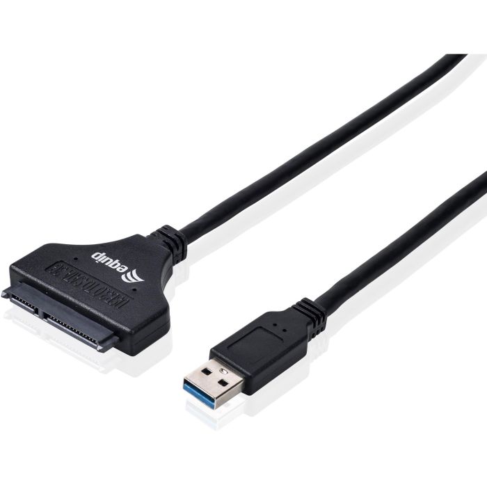 Equip Adaptador USB 3.0 a SATA - Cable Negro 5 Gbit/s 0.5m con UASP para Discos Duros