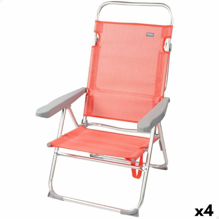 Silla Plegable Aktive Flamingo Coral 48 x 99 x 57 cm (4 Unidades)