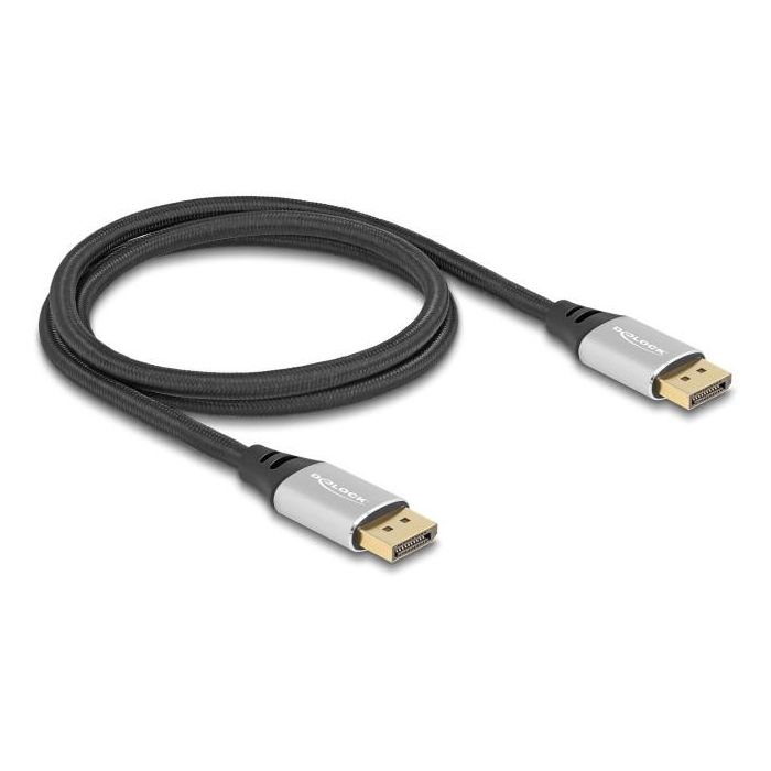 DELOCK DisplayPort Kabel 16K 60 Hz 1m silber Metall 1 DELOCK DisplayPort Kabel 16K 60 Hz 1m silber Metall 1