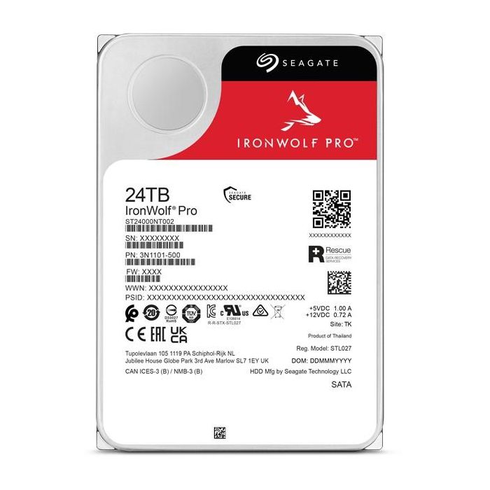 Seagate Disco Duro IronWolf Pro NAS ST24000NT002 24TB 3.5" SATA III 3