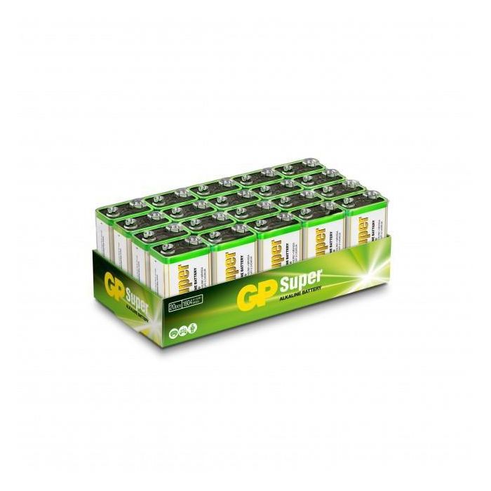 GP Super Alkaline battery 6LF22 / 9V 20-pack GP Super Alkaline battery 6LF22 / 9V 20-pack