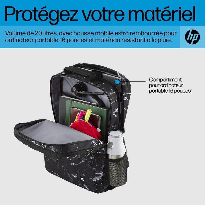 HP Campus XL Marble Stone Backpack, Mochila Antirrobo con Cremallera Bloqueable y Materiales Repelentes a la Lluvia, Espaciosa 13