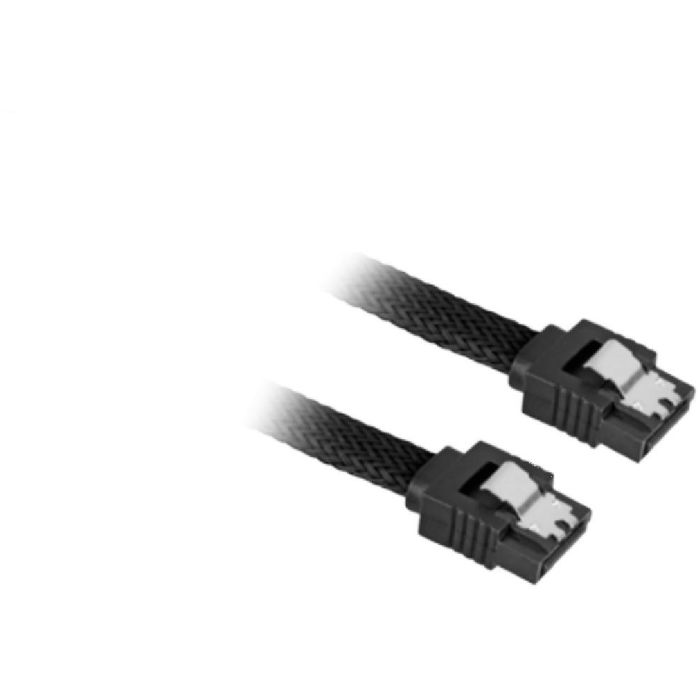 Sharkoon Cable SATA III sleeve de 0.6m negro - Conectores SATA 7-pin Macho/Macho, hasta 6 Gbit/s