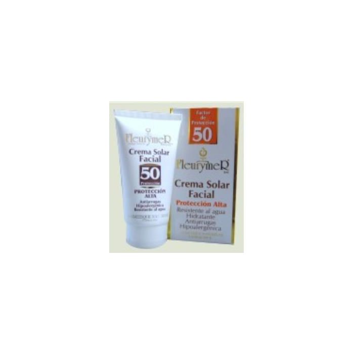 FLEURYMER Crema Solar Facial SPF 50 Protección Alta con Aloe Vera y Vitamina E - Tubo 80ml