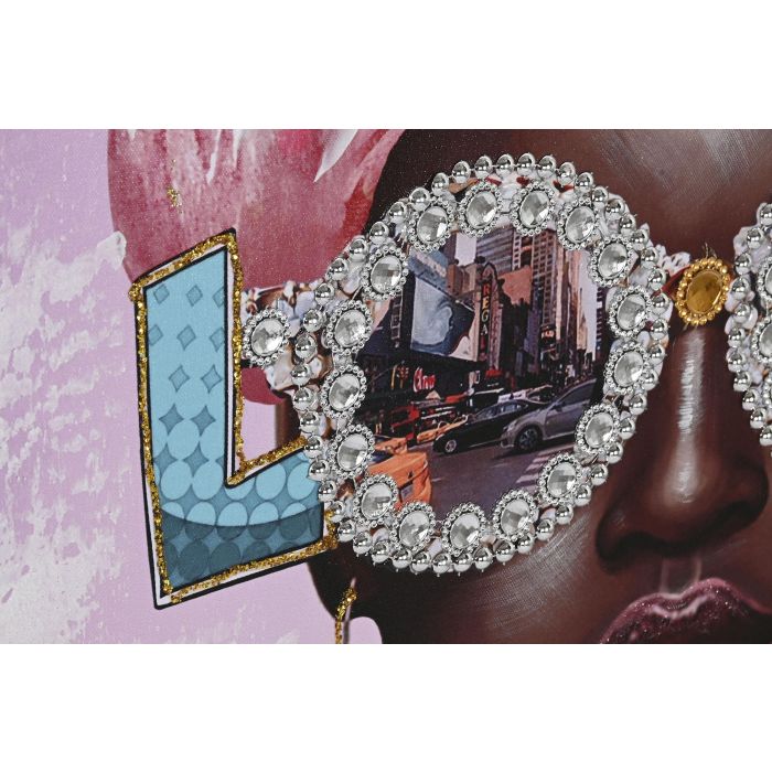 DKD Home Decor Cuadro Moderno Malva Multicolor Lienzo y PS Estilo Africana 4.5 x 102 x 102 cm (2 Unidades) 2