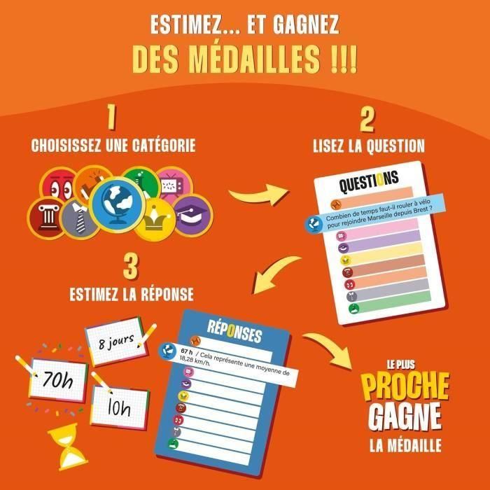 Asmodee ASM1750829292432 Closest Wins - Juego de mesa de preguntas y respuestas para 2-10 jugadores, +14 años, 30 min 3