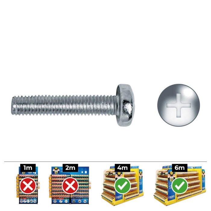 Celo Tornillo métrica alomado Philips Ø5x10mm zincado Din 7985 - Caja 500 unid.