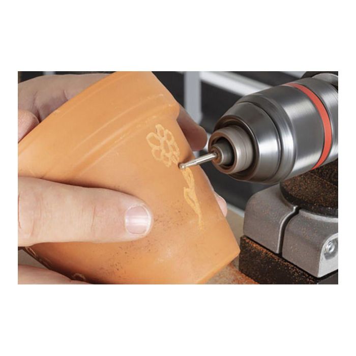 Wolfcraft Set 3 Muelas de Diamante Esféricas y Cónicas para Trabajos Finos en Materiales Duros, Metal con Revestimiento de Diamantes