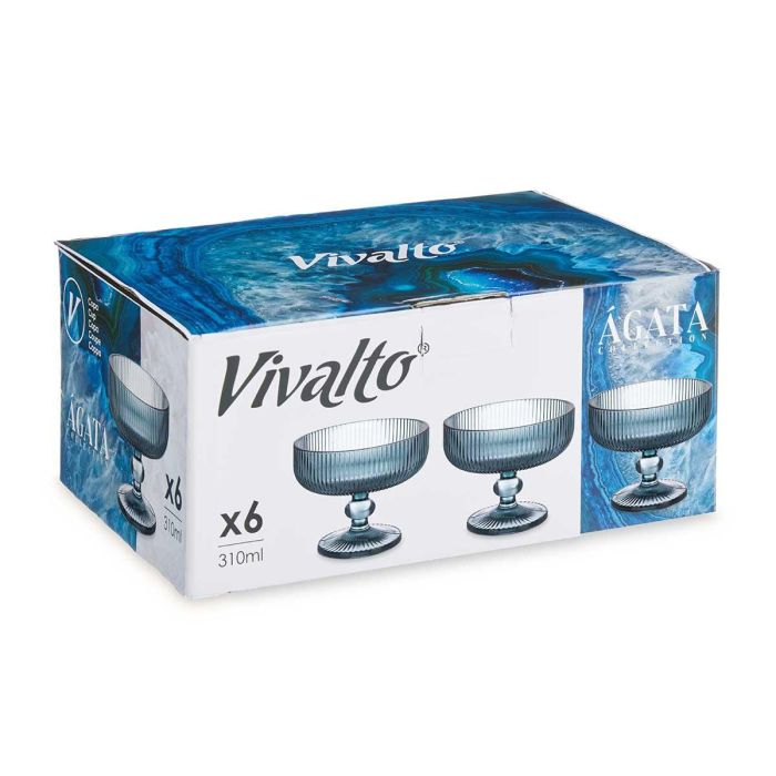 Copa Helado Azul Oscuro Rayas 310Ml Vivalto 12X10CM (24 Unidades) 2 Copa Helado Azul Oscuro Rayas 310Ml Vivalto 12X10CM (24 Unidades) 2