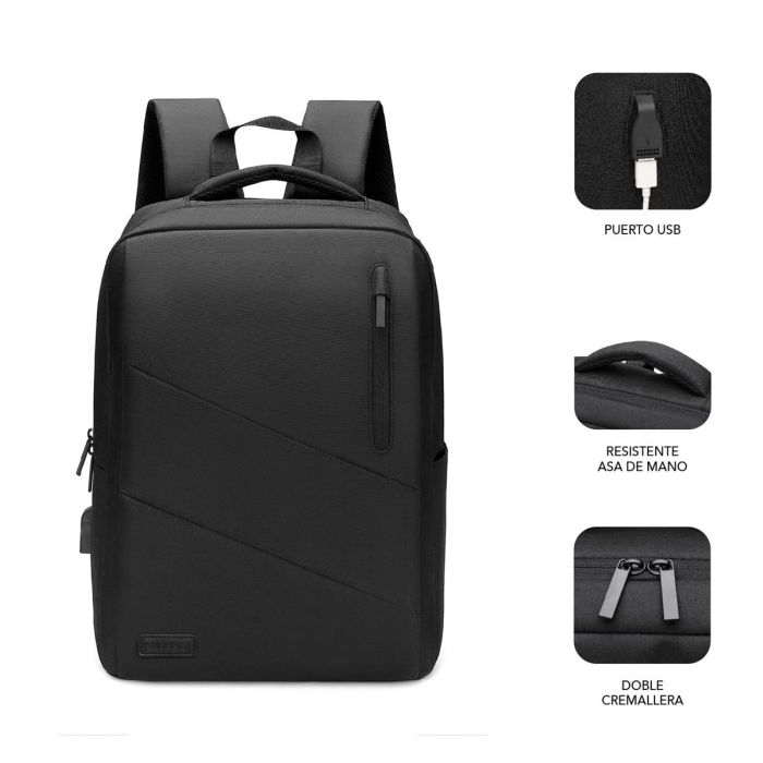 Mochila con Power Bank y Compartimento para Tablet y Portátil Subblim Oxford 1