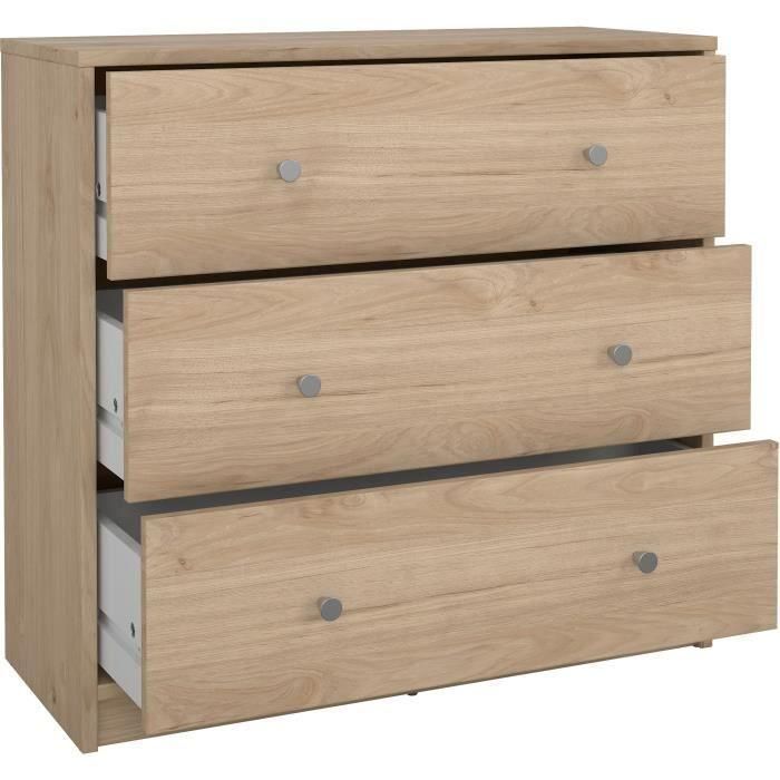Cómoda OREGON 3 cajones - Decoración roble - L 72 x P 30 x H 68 cm - TVILUM 3 Cómoda OREGON 3 cajones - Decoración roble - L 72 x P 30 x H 68 cm - TVILUM 3