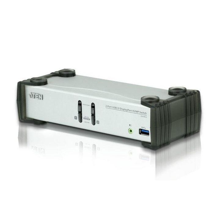 Aten 2-Port USB 3.1 Gen 1 DisplayPort 1.1 KVMP Switch con altavoz (cables KVM incluidos)