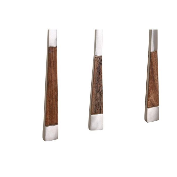 DKD Home Decor Cubertería Básicos Acero Inoxidable y Madera Acacia Natural Plateado - Set de 16 Piezas 1