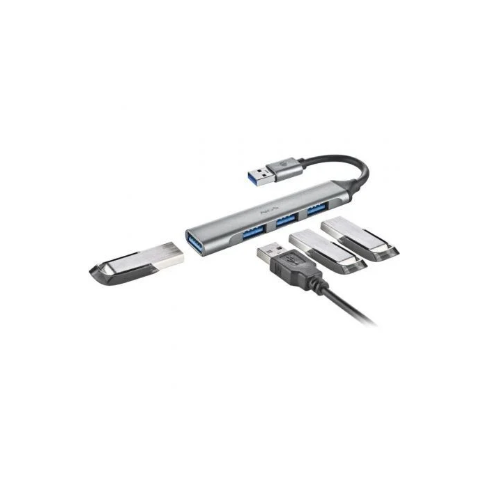 NGS IHUB4 MICRO Hub USB 4 Puertos (1x USB 3.2 Gen1 5Gbps, 3x USB 2.0) Gris 2