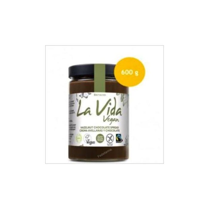 LA VIDA VEGAN Crema de Chocolate y Avellana Bio Vegan 600g - Ideal para Untar y Postres