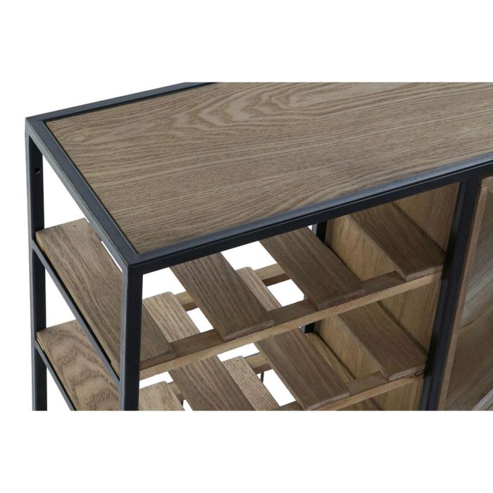 DKD Home Decor Botellero Vintage Madera y Metal Natural Negro 24x44x80 cm con 3 Estantes 4 DKD Home Decor Botellero Vintage Madera y Metal Natural Negro 24x44x80 cm con 3 Estantes 4
