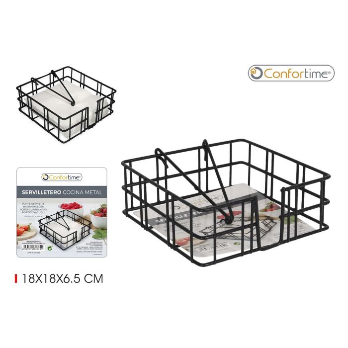 Servilletero de cocina en metal - Confortime BLACK (12 Unidades) Servilletero de cocina en metal - Confortime BLACK (12 Unidades)