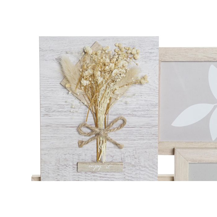 DKD Home Decor Marco Multifoto Shabby Natural Paulownia Cristal 3 Fotos 31 x 34 x 2.4 cm 1
