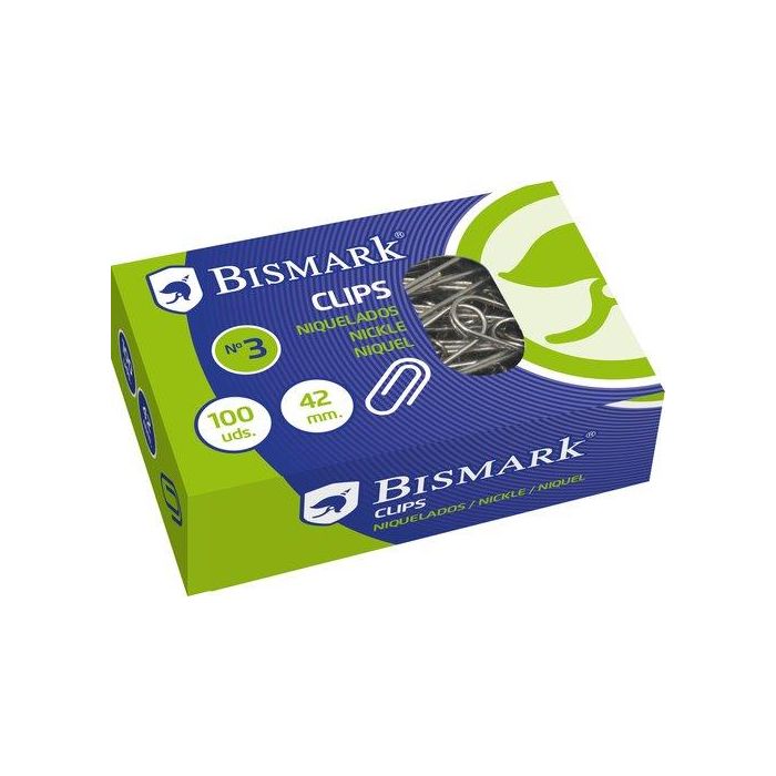 Clip Bismark Nº3 (42 Mm.) Niquelado Caja De 100