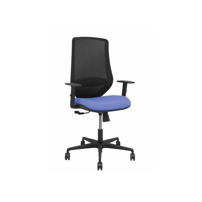 Silla Piqueras Y Crespo Mardos Brazos Regulables Ergonomica Mecanismo Basculante Respaldo Malla Negra Asiento Tapizado Bali Azul Claro