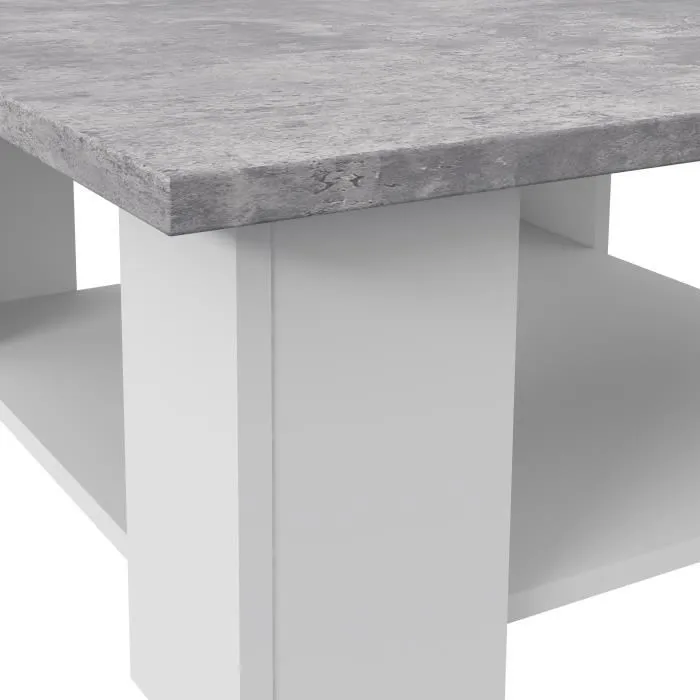 Mesa de centro PILVI Hormigón blanco y gris claro L 67 x P 67 x A 31 cm 3 Mesa de centro PILVI Hormigón blanco y gris claro L 67 x P 67 x A 31 cm 3
