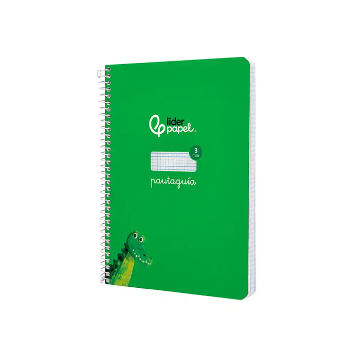 Liderpapel Cuaderno espiral A5 Pautaguía Tapa Dura 80 Hojas Papel 90gr Cuadro Pautado 3mm Verde 2