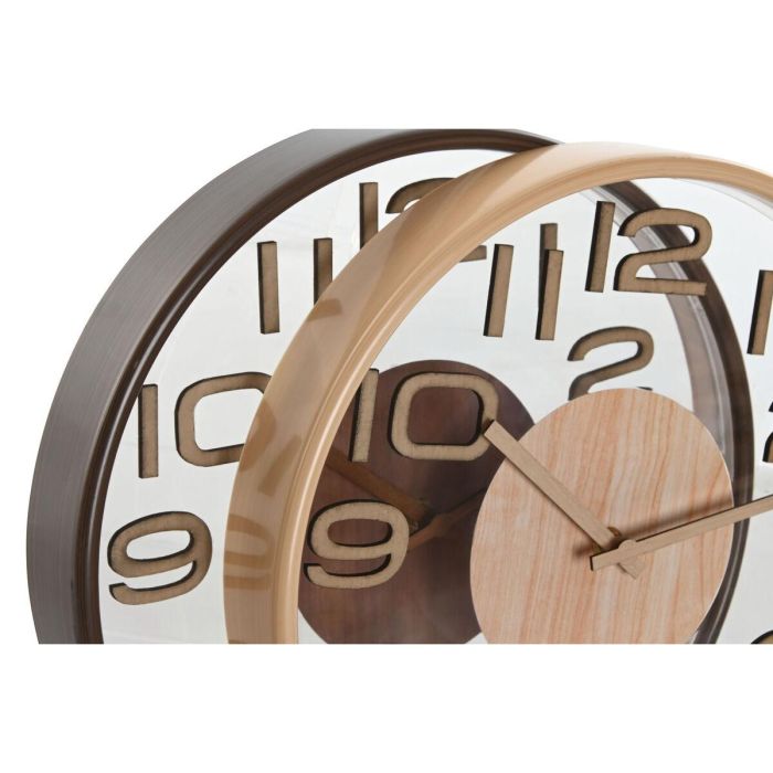 Reloj Pared Scandi DKD Home Decor Natural Marron 4.7 x 30 x 30 cm (2 Unidades) 2 Reloj Pared Scandi DKD Home Decor Natural Marron 4.7 x 30 x 30 cm (2 Unidades) 2