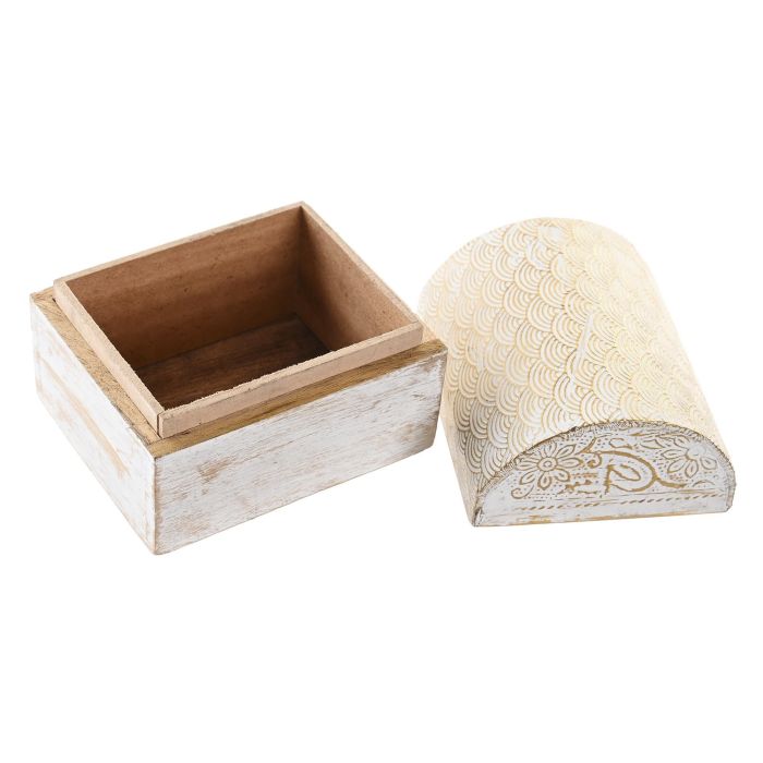 DKD Home Decor Set de 2 Joyero Arabe Dorado Blanco Rozado Aluminio 7.5 x 8 x 10 cm (6 Unidades) 2