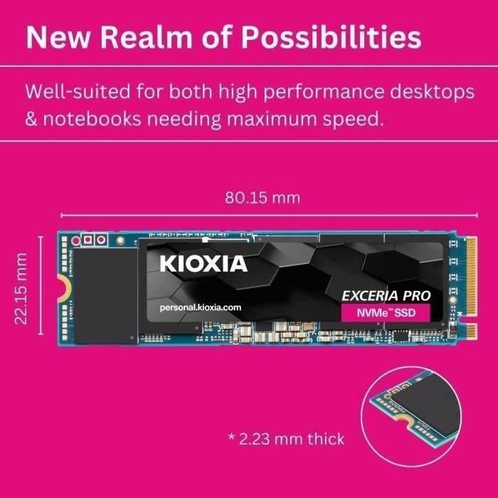 Kioxia KIO4582563854048 SSD Exceria Pro 1 TB M.2 7300 MB/s Lectura 6400 MB/s Escritura para Portátil 2 Kioxia KIO4582563854048 SSD Exceria Pro 1 TB M.2 7300 MB/s Lectura 6400 MB/s Escritura para Portátil 2